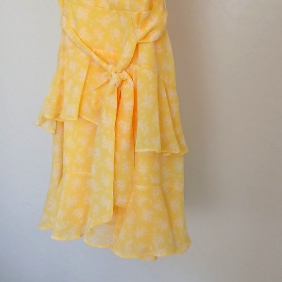NWOT B. Darlin Bright Yellow Floral Ruffle Springtime Mini Dress Womans … - Picture 8 of 12